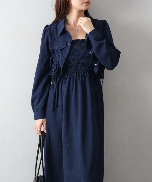 【美品】ネイビーワンピース SpRay（スプレイ） ワンピース 「セットアップ/着回し抜群