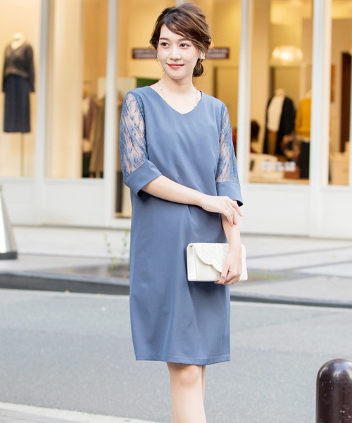 バッグやネ ドレス Zozotown Paypayモール店 通販 Paypayモール 膝丈 レーススリーブ ワンピース