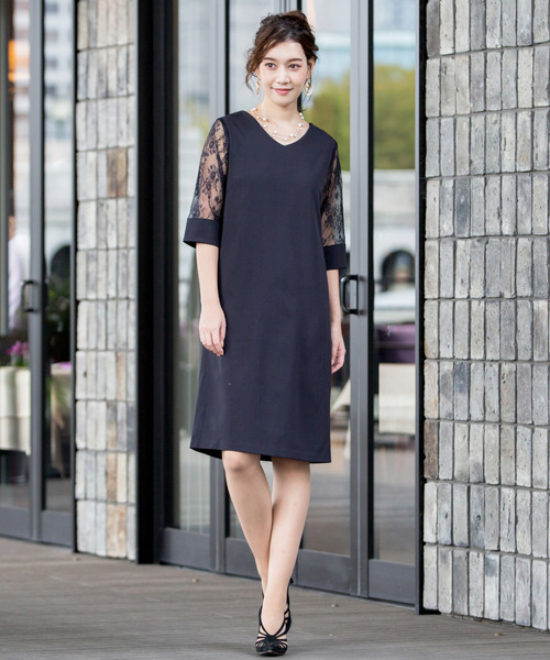 バッグやネ ドレス Zozotown Paypayモール店 通販 Paypayモール 膝丈 レーススリーブ ワンピース