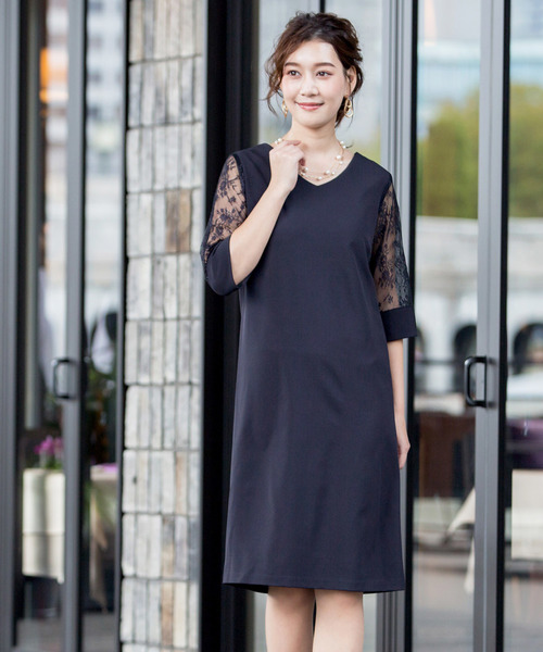 バッグやネ ドレス Zozotown Paypayモール店 通販 Paypayモール 膝丈 レーススリーブ ワンピース