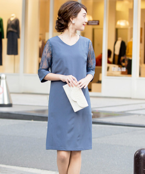 バッグやネ ドレス Zozotown Paypayモール店 通販 Paypayモール 膝丈 レーススリーブ ワンピース