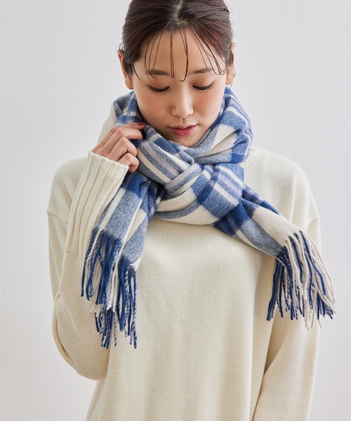 マフラー ウールチェック柄ストール :57993835:ZOZOTOWN Yahoo!店