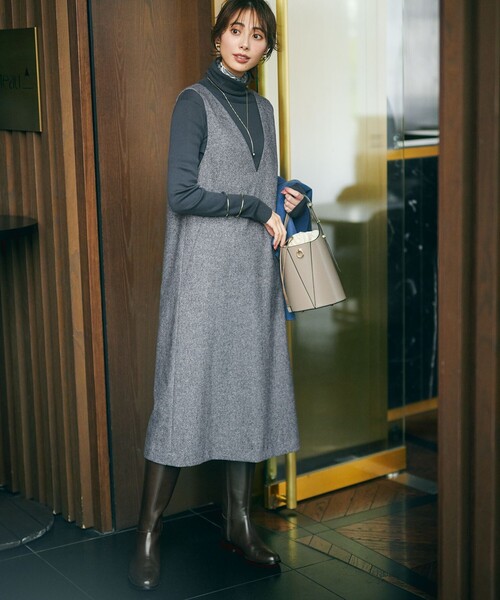 23区（ニジュウサンク） ワンピース シルクネップツイード ジャンパー