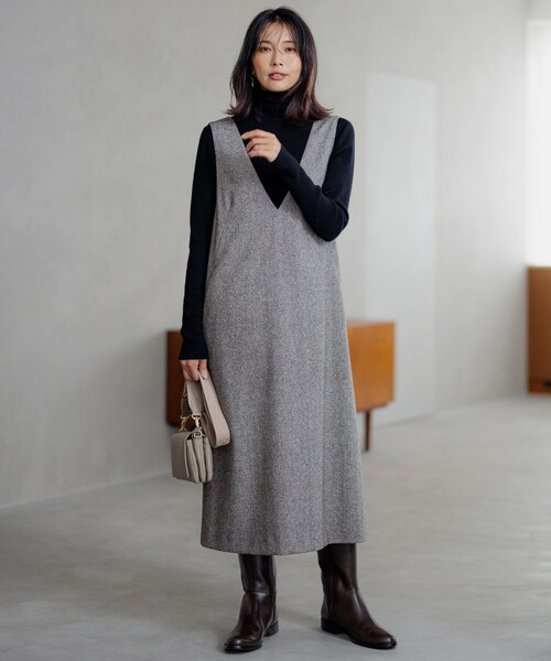 23区（ニジュウサンク） ワンピース シルクネップツイード ジャンパー
