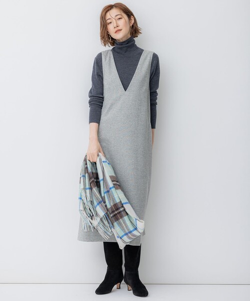 最終価格　23区　ジャンパースカート 23区（ニジュウサンク） ワンピース シルクネップツイード ジャンパー