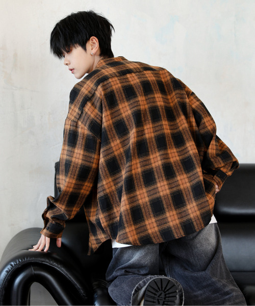 yoke ネルシャツ PIXEL LOW PLAID OPEN COLLAR SHIRT | YOKE(ヨーク) / トップス 長袖