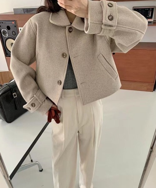 ステンカラーコート コート ステンカラーフェイクウールコート レディース | LACーVERT | 06