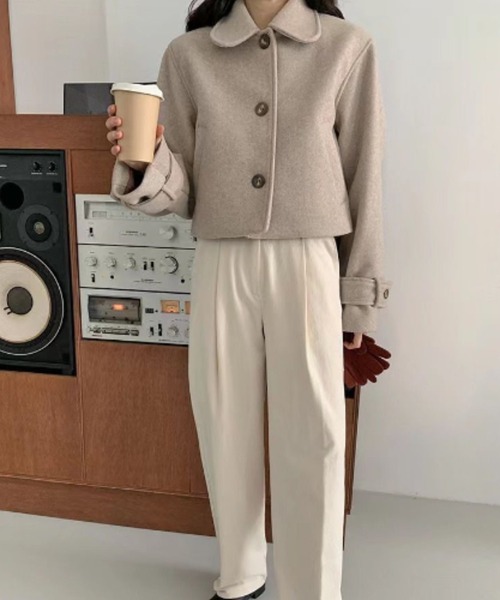 ステンカラーコート コート ステンカラーフェイクウールコート レディース | LACーVERT | 09