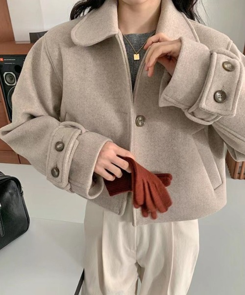 ステンカラーコート コート ステンカラーフェイクウールコート レディース | LACーVERT | 05