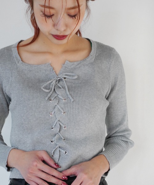 Port ニット 「 Jelly moo / ジェリームー 」 フロント 編み込み