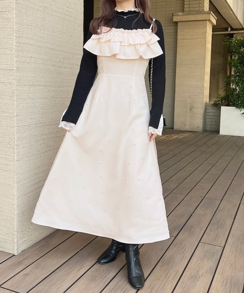 ワンピース チュール×パールキャミワンピース「ZOZOTOWN限定アイテム 