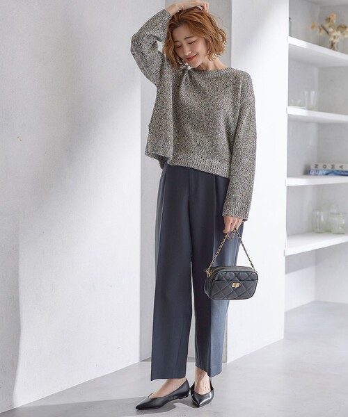 【Oggi4月号掲載/洗える】ハイカウントライトクロス クロップド パンツ 23区 パンツ 「Oggi4月号掲載/洗える」ハイカウントライトクロス