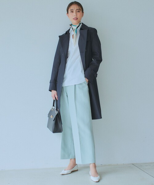 【Oggi4月号掲載/洗える】ハイカウントライトクロス クロップド パンツ 23区 パンツ 「Oggi4月号掲載/洗える」ハイカウントライトクロス
