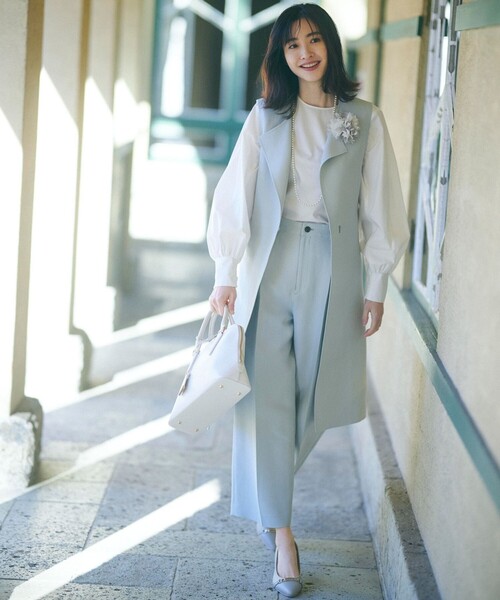 【Oggi4月号掲載/洗える】ハイカウントライトクロス クロップド パンツ 23区 パンツ 「Oggi4月号掲載/洗える」ハイカウントライトクロス