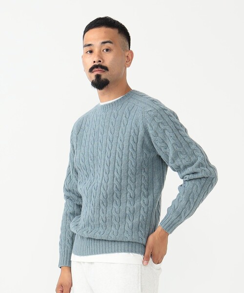 BEAMS+（ビームスプラス） セーター ニット 5ゲージ ケーブル クルー
