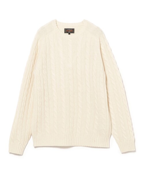 BEAMS PLUS / 5ゲージ ケーブルニット クルーネック、L、グレー BEAMS MEN｜ BEAMS PLUS / 5ゲージ ケーブル クルーネック | Rakuten