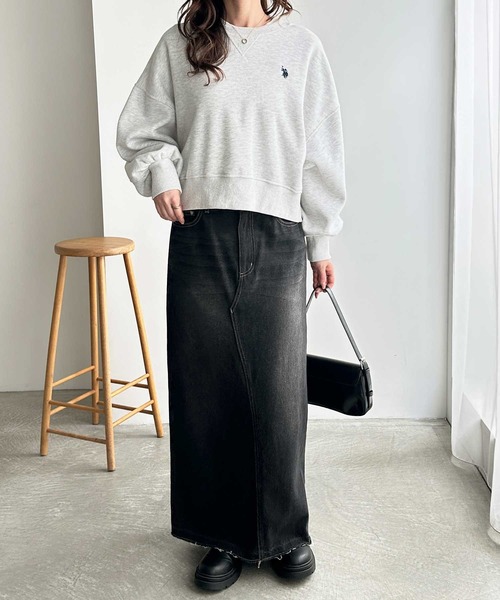 ロング スカート 「S-LLサイズ展開」オールシーズン活躍。バックスリットデニムロングスカート | GeeRA | 06