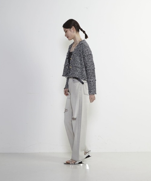 Soffitto｜前スリット加工デニムパンツ | Rakuten Fashion(楽天
