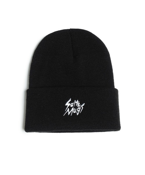 SALT&MUGS ニット帽 ニットキャップ Slash Logo Knit Cap メンズ