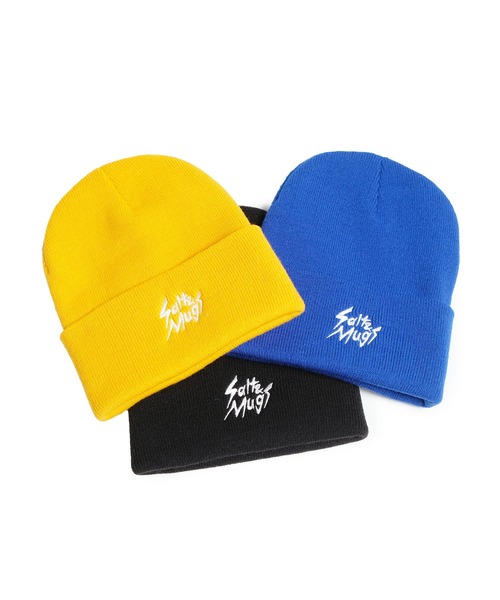 SALT&MUGS ニット帽 ニットキャップ Slash Logo Knit Cap メンズ