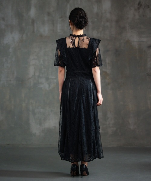 DRESS+（ドレスプラス） ドレス レースワンピース ロングフレア
