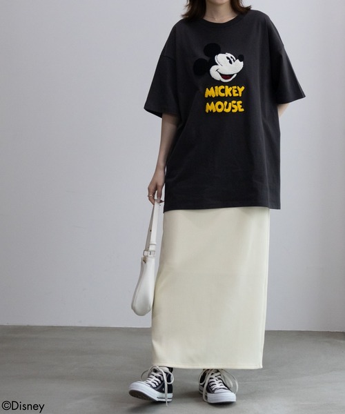 Disney（ディズニー） tシャツ 半袖 サガラ刺繍Tシャツ 綿100