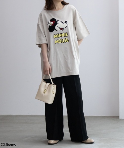 Disney（ディズニー） tシャツ 半袖 サガラ刺繍Tシャツ 綿100