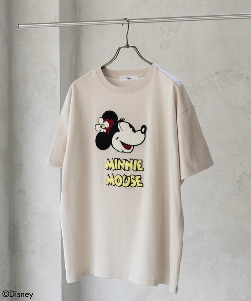 Disney（ディズニー） tシャツ 半袖 サガラ刺繍Tシャツ 綿100