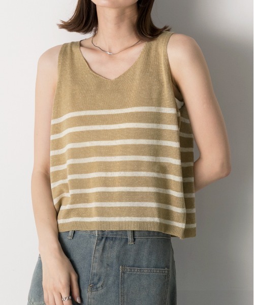 定価以下♡yori2024 シャーベットニットノースリーブ　タグ付き シャーベットニットノースリーブ | mark down| yori