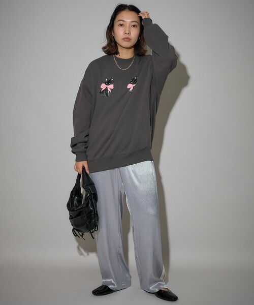 パンツ tomo0228 PUBLUX パンツ PUBLUX/パブリュクス ライン入サテンパンツ 限定