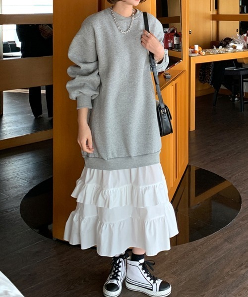 ABITOKYO（アビトーキョー） ワンピース 異素材ティアードフリル切替