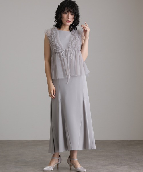 atlo ドレス ミモレ丈＆ノースリーブフォーマルペプラム