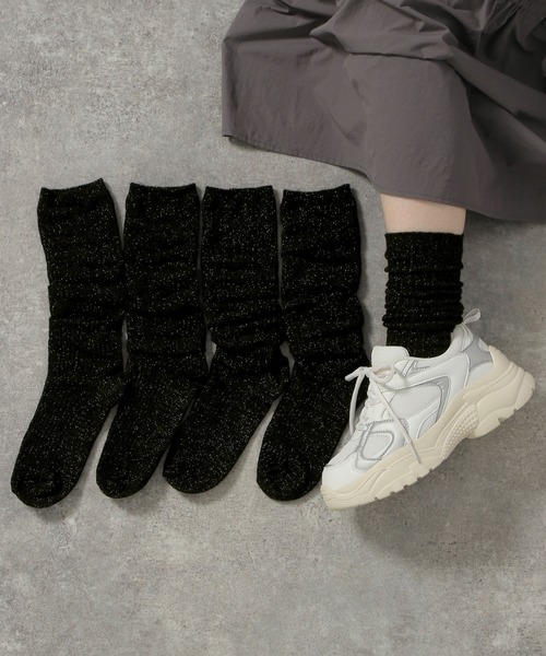 LAKOLE（ラコレ） 靴下 「5足セット」ロングラメルーズソックス