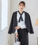 ブラウス シャツ 配色ボウタイブラウス レディースの詳細画像2
