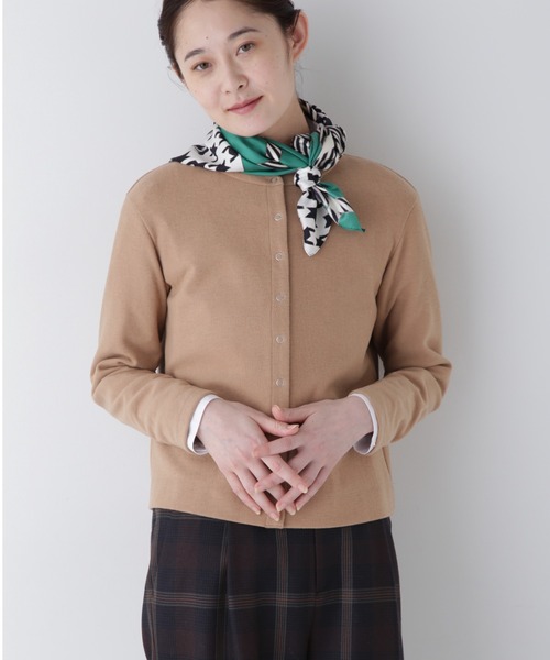 新品 ヒューマンウーマン huma woman ミドルジャージーカーディガン M human woman カーディガン ウォッシャブルミルドジャージー