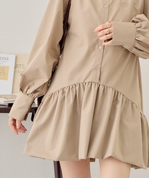 PATOU★リルミニシャツワンピース関税込 Chico シャツ ブラウス パフスリミニシャツワンピース