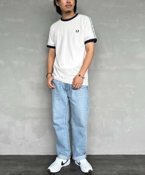 [FRED PERRY] короткий рукав футболка S черный женский 