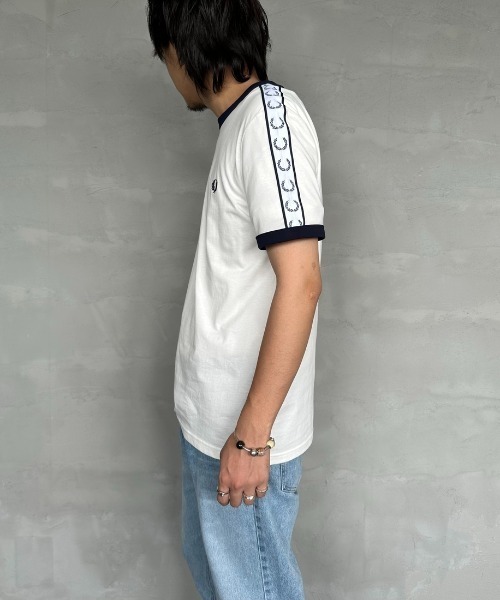 [FRED PERRY] короткий рукав футболка S черный женский 