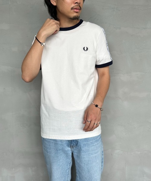 [FRED PERRY] короткий рукав футболка S черный женский 