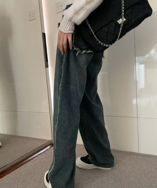 ジーンズ デニム デニムパンツ レトロウォッシュワイドレッグ