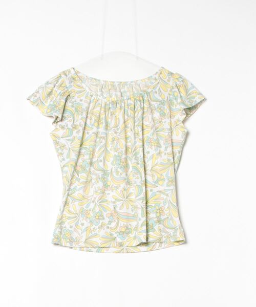 Harrods - ハロッズ ゴールドニットノースリーブ タンクトップ Harrods 「Harrods」 花柄ノースリーブトップス - グリーン
