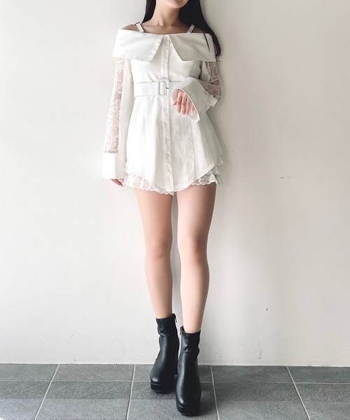 NOMAE ワンピース デニムオフショルシャツチュニック : ZOZOTOWN
