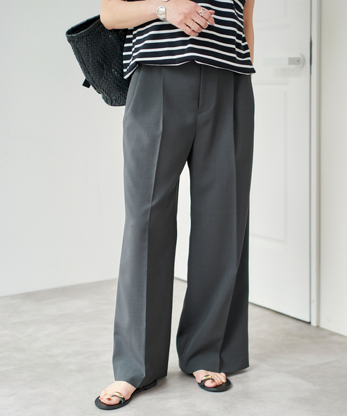 Spick & Span パンツ Spick＆Span パンツ 「WEB限定」ツイルストレッチワイドパンツ