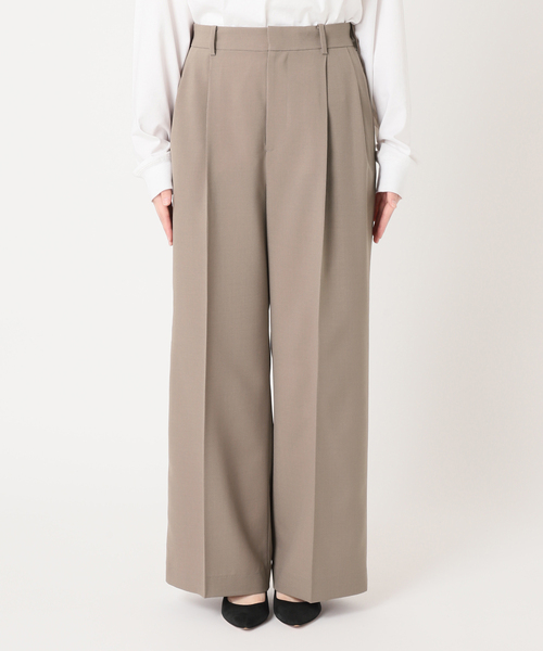 新品タグ付きSpick & Span ホワイト36ハイウェスト　ワイドパンツ ベルト付きハイウエストワイドパンツsdp0263 アイボリー – [公式