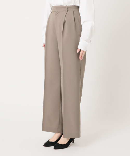 Spick＆Span スラックス パンツ ウーステッドワイドパンツ