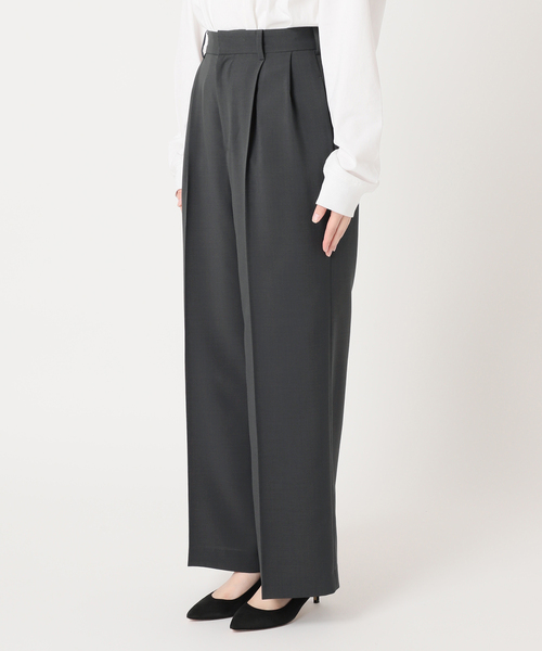 Spick＆Span スラックス パンツ ウーステッドワイドパンツ