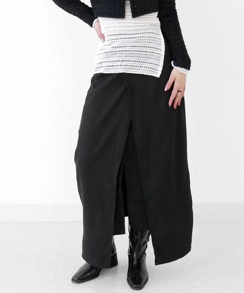 minsobi（ミンソビ） スカート 3重レイヤード 変形ラップスカート