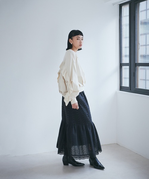 未使用タグ付き ROSEBUDスウェット ワンピース フリルトップス ROSE BUD tシャツ バックフリルカットソー レディース
