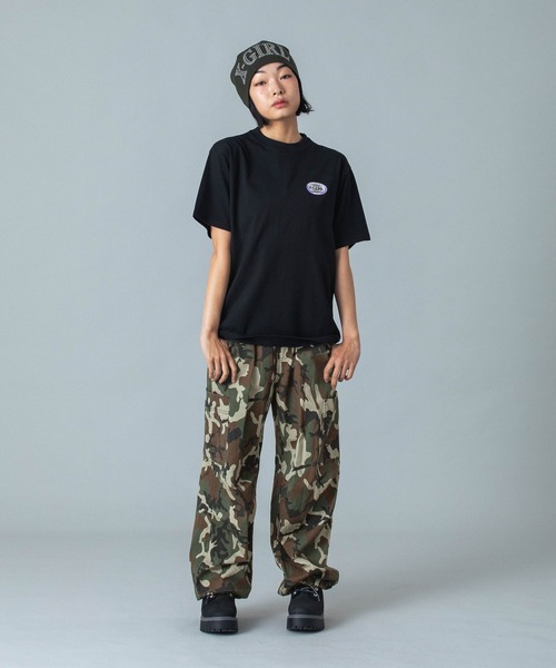 X-girl（エックスガール） パンツ WAIST RIB EASY PANTS レディース