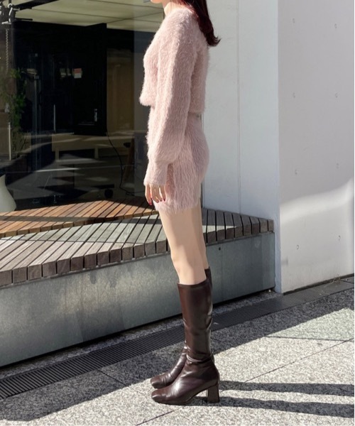 「one way」 ニットワンピース FREE パープル レディース_画像8